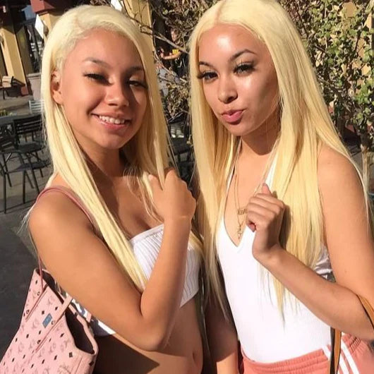 5*5 HD Lace Frontal Wig 613 Blonde Color Glueless Human Hair Wig Straight Hair 14"-30" Inch
