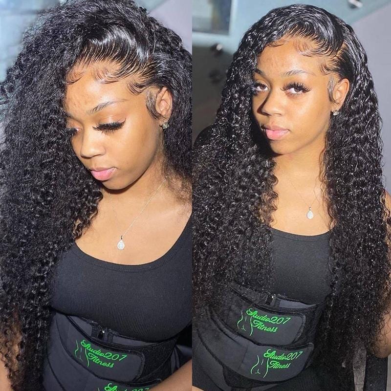 Rose Hair 13x4 HD Transparent Lace Front Wigs Jerry Curly Glueless Lace Wigs
