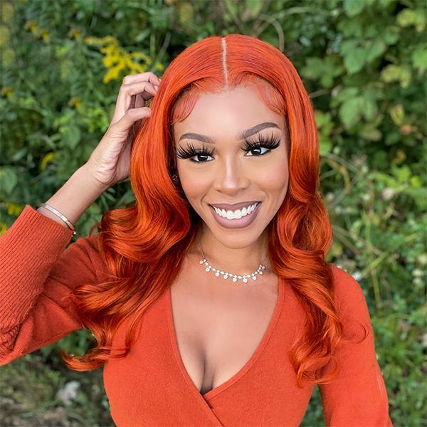 FLASH SALE | Ginger Orange Color Glueless 13x4 Frontal Lace Wig