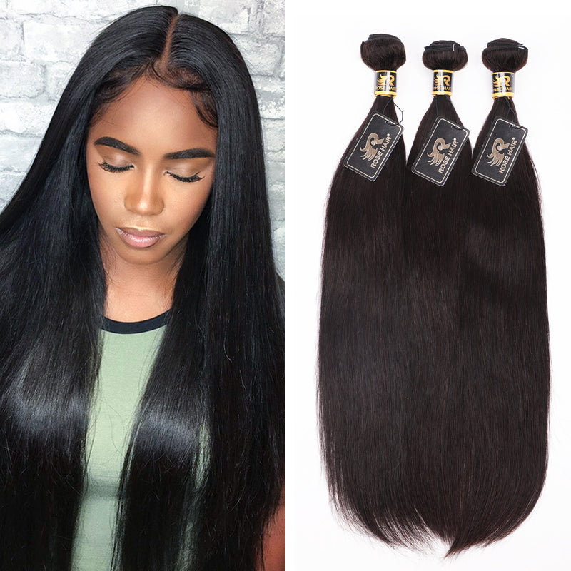 Rosehair 15A Grade 3 Bundles Straight Best Brazilian Virgin Human Unprocessed Mink Hair - Rose Hair