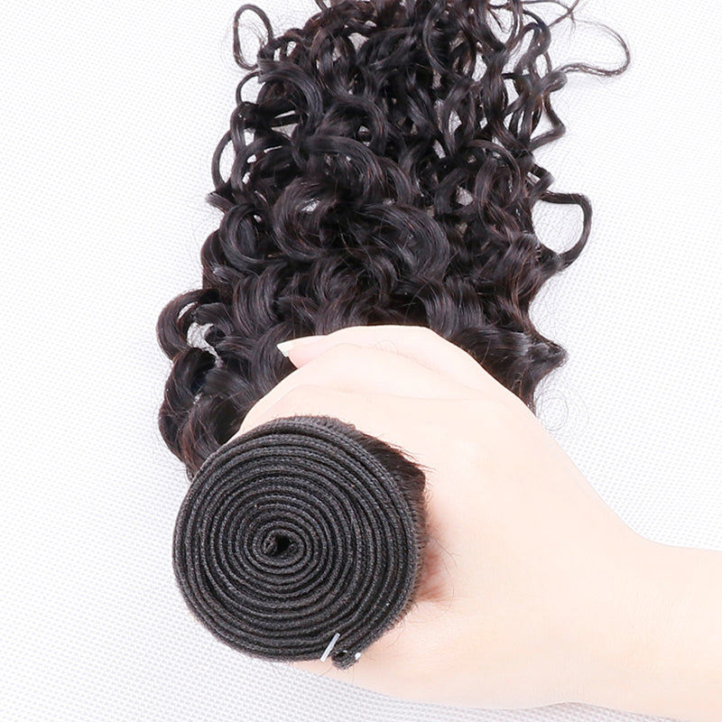 10A Grade Brazilian 4 Bundles Water Wave Human Virgin Hair With 13x4 Lace Frontal Pre Plucked - Rose Hair