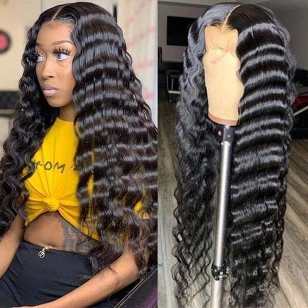 Rose Hair Deep Wave 13x4 HD Lace Frontal Wigs Human Hair Wigs For Women