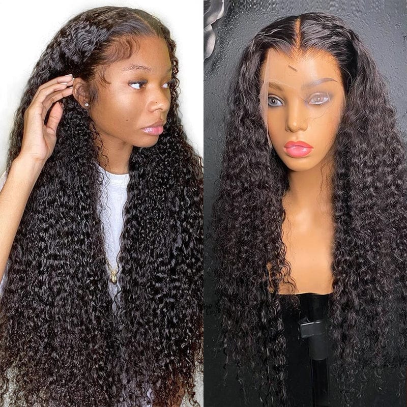Rose Hair Best 13x4 Transparent Lace Frontal Wigs Jerry Curly Human Hair Wigs Thick Density