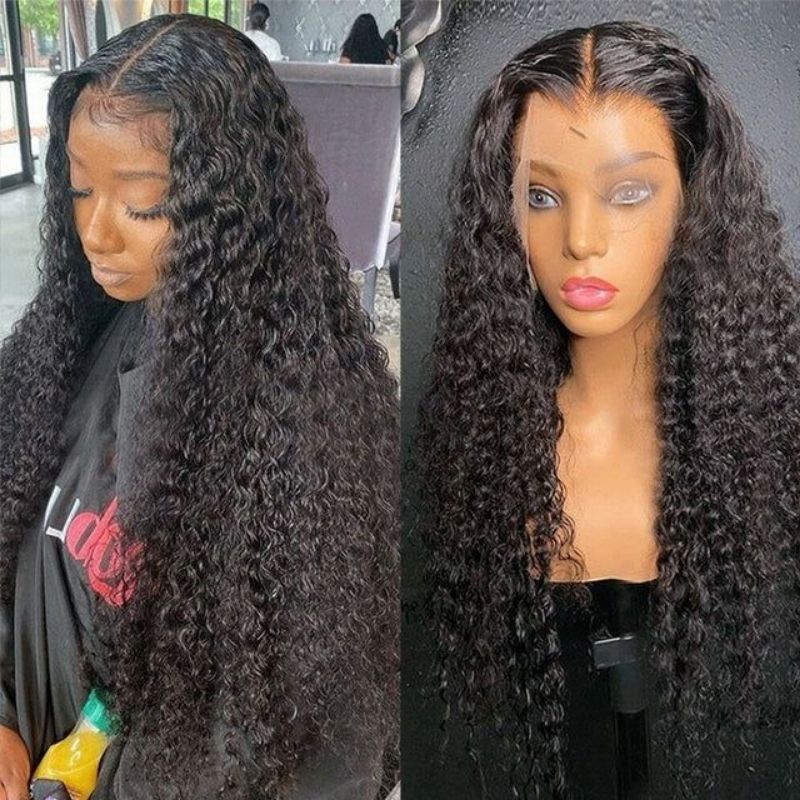 Rose Hair 13x4 HD Transparent Lace Front Wigs Jerry Curly Glueless Lace Wigs
