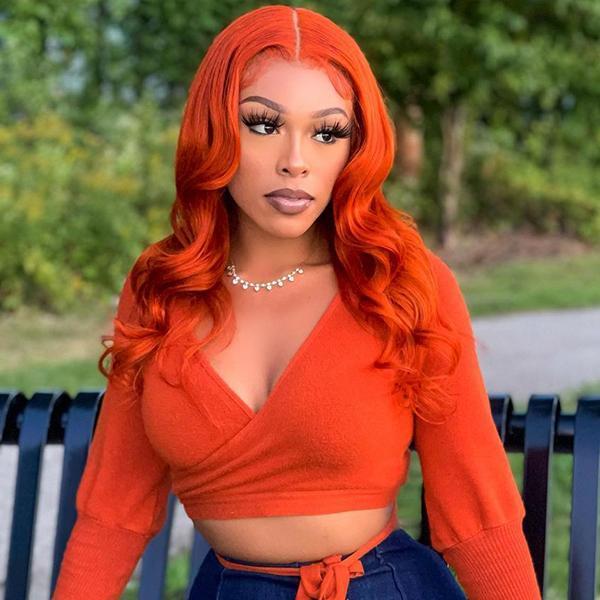 FLASH SALE | Ginger Orange Color Glueless 13x4 Frontal Lace Wig