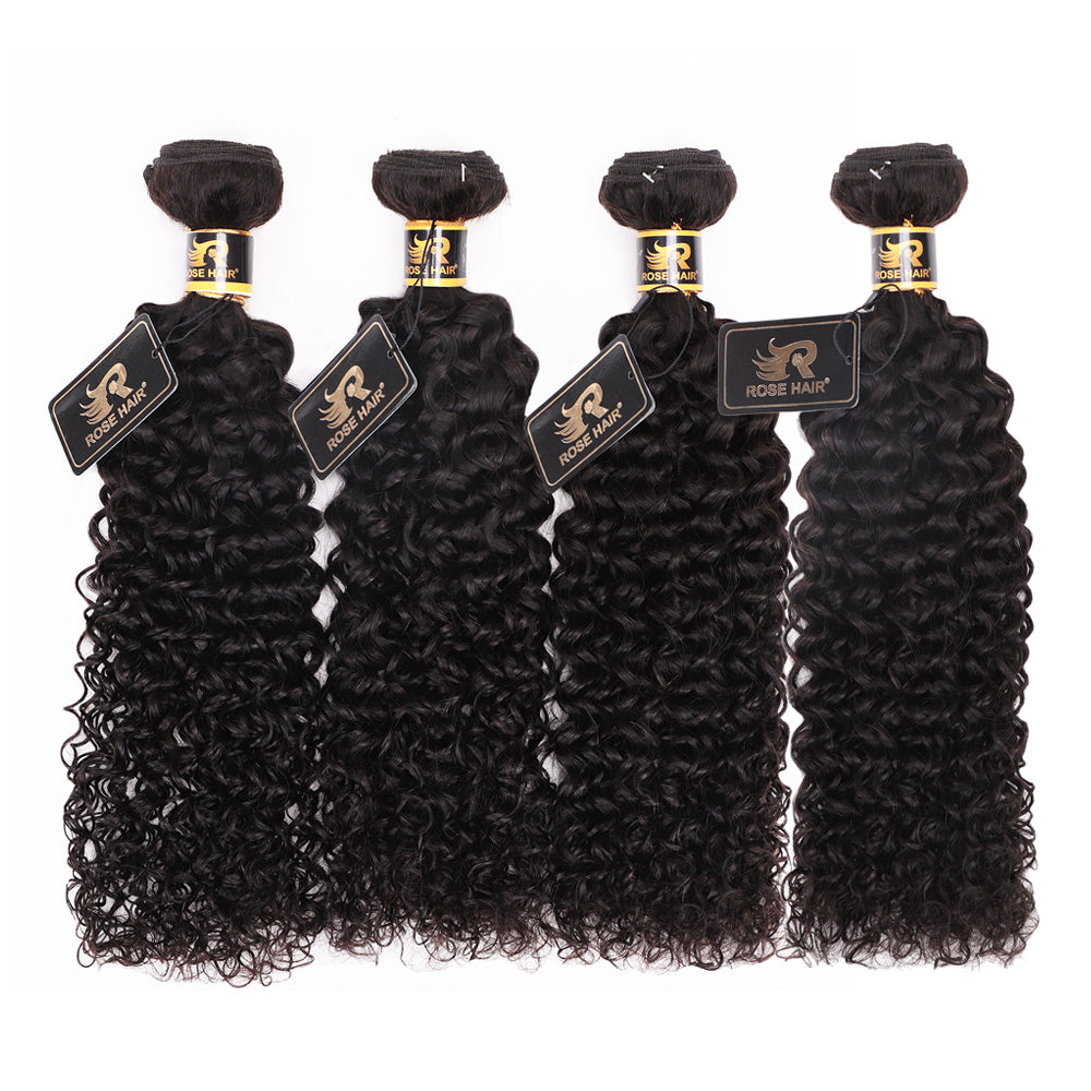 10A Grade 4PCS Kinky Curly Best Brazilian Virgin Hair Bundles - Rose Hair