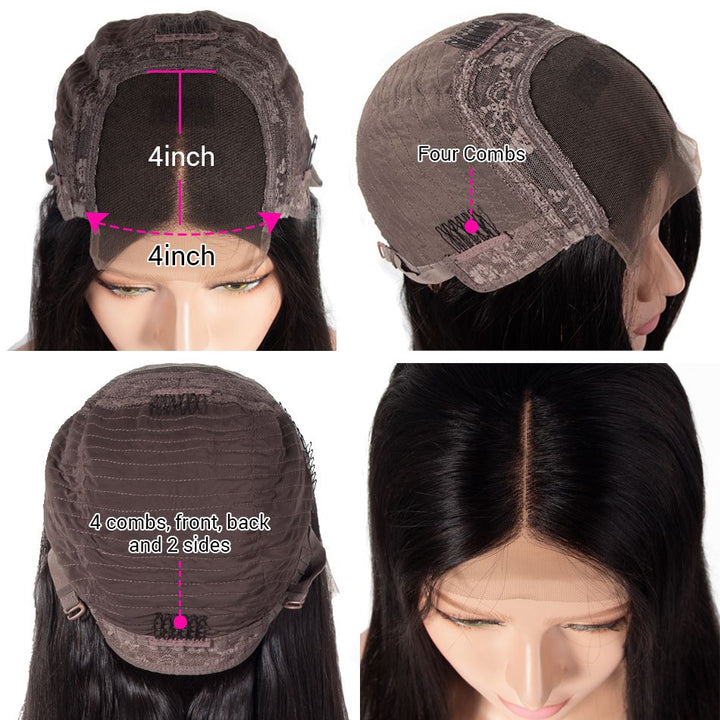 Flash Sale Natural Straight Hair 4x4 Lace Closure Wig-Rose Hair