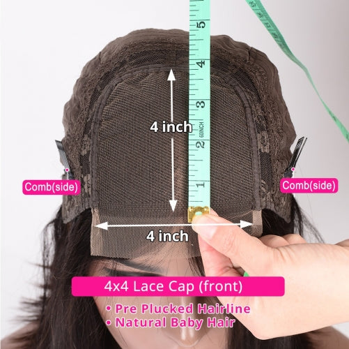 Rose Hair Brazilian Deep Wave Wig 4*4 Lace Closure Human Hair Wig