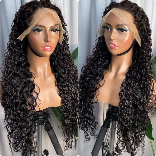 Rose Hair 100% Human Virgin Hair Water Wave 13*4 Lace Front Brazilian Hair Wig