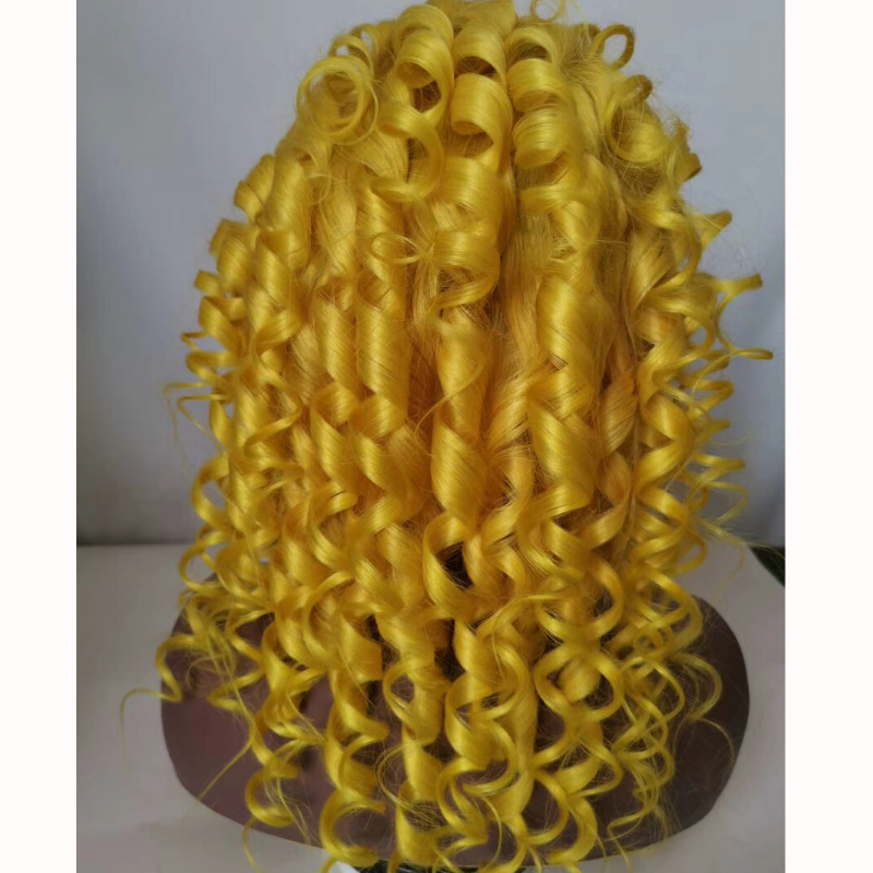 Rose Hair Human Brazilian Virgin Hair 13*4 Lace Frontal Wig Orange Color Hair The Same As The Hairstyle In The Picture - Rose Hair