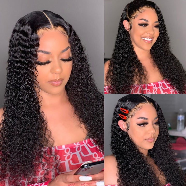 Rose Hair Long Curly Hair Wigs 18-40 Inches Lace Front Wigs With Baby Hair For Women