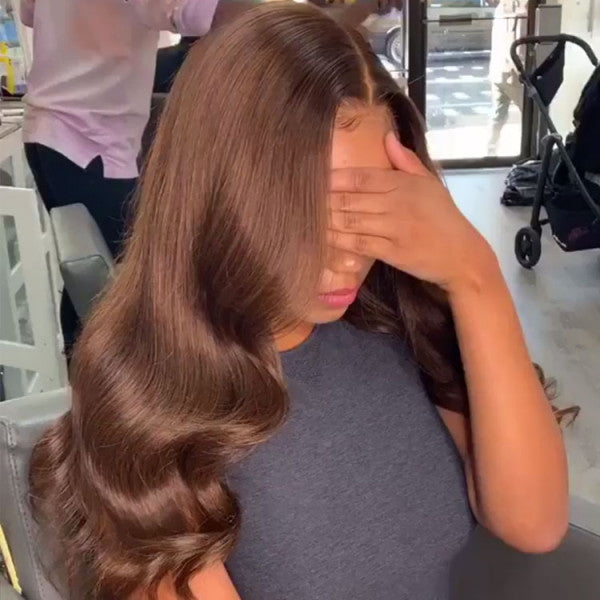 Chestnut Brown Hair Color Glueless 13x4 Lace Wigs Brown Hair Wig