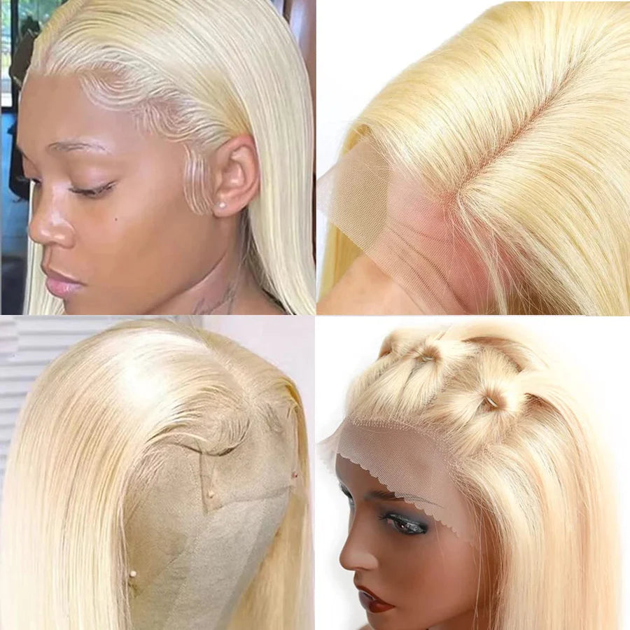 5*5 HD Lace Frontal Wig 613 Blonde Color Glueless Human Hair Wig Straight Hair 14"-30" Inch