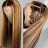 Rose Hair Beyonce Style Honey Piano Highlights Straight 13*4 Lace Frontal Wig - Rose Hair