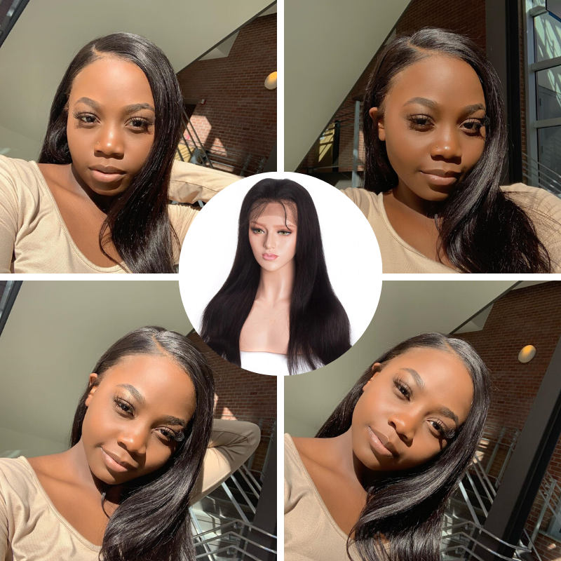 Rose Hair Straight Full Lace Best Brazilian Virgin Human Gorgeous Soft Hair Wig Free Shipping - Rose Hair