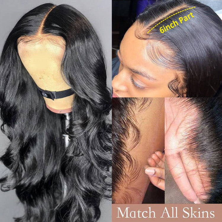 Rose Hair Water Wave 13x6 HD Lace Frontal Wigs 100% Human Hair Invisible HD Lace Wigs