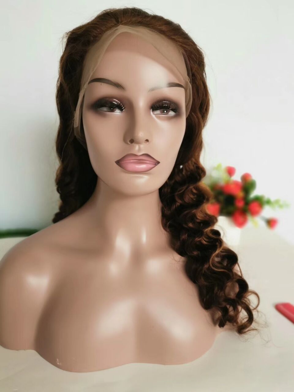 Rose Hair New Hairstyle 13*4 Lace Frontal Deep Wave Wig Ombre Color Brazilian Human Virgin Hair - Rose Hair