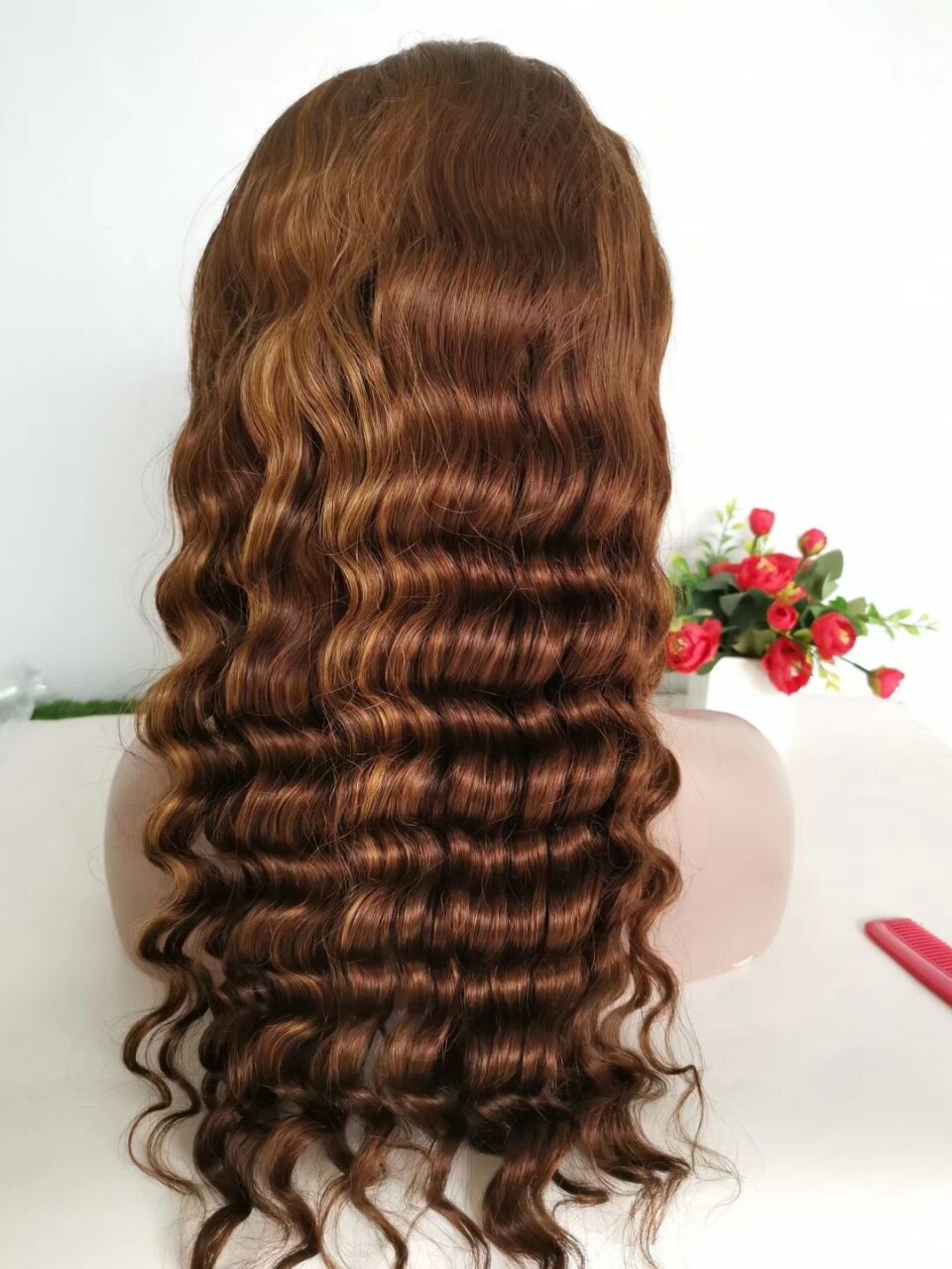 Rose Hair New Hairstyle 13*4 Lace Frontal Deep Wave Wig Ombre Color Brazilian Human Virgin Hair - Rose Hair