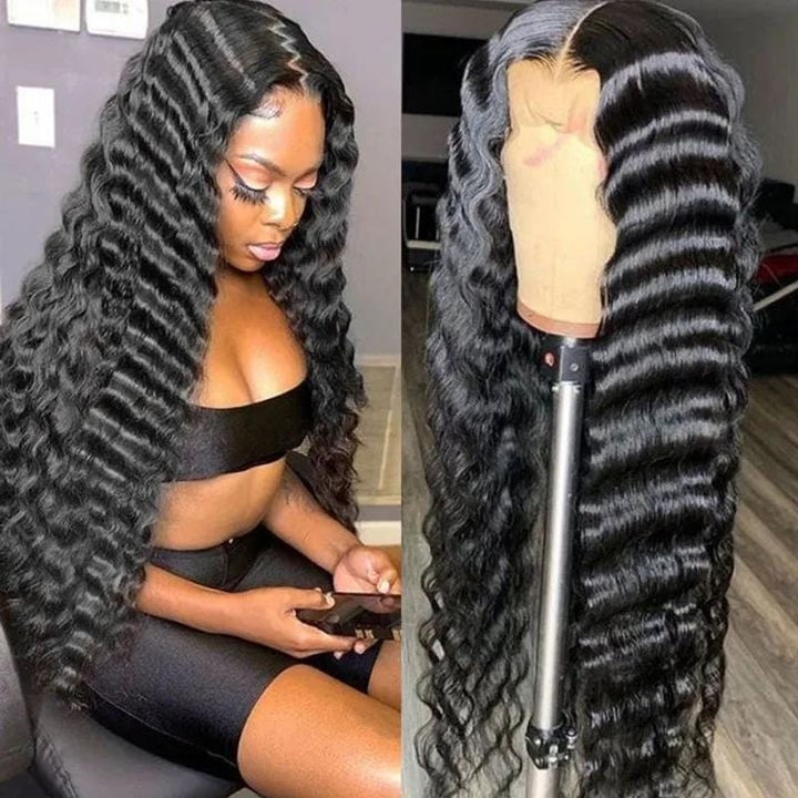 Melting! Rose Hair 13x6 Swiss HD Lace Frontal Wigs Deep Wave Invisible 100% Human Hair