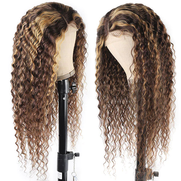 Honey Blonde Color Deep Wave 5×5 HD Lace Closure Human Hair Wig