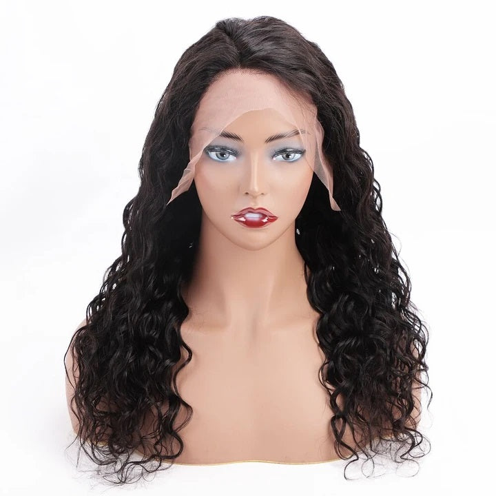 Flash Sale Rose Hair 100% Human Virgin Hair Water Wave 13*4 Lace Frontal Brazilian Hair Wig 12inches - Rose Hair