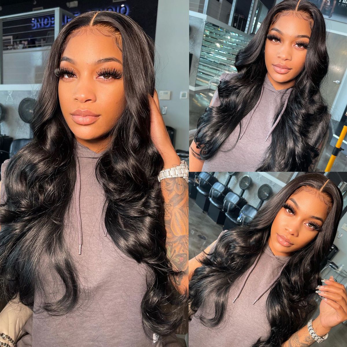 4x4 Glueless Lace Closure Wig Big Bouncy 100% Human Hair Wig All Texture
