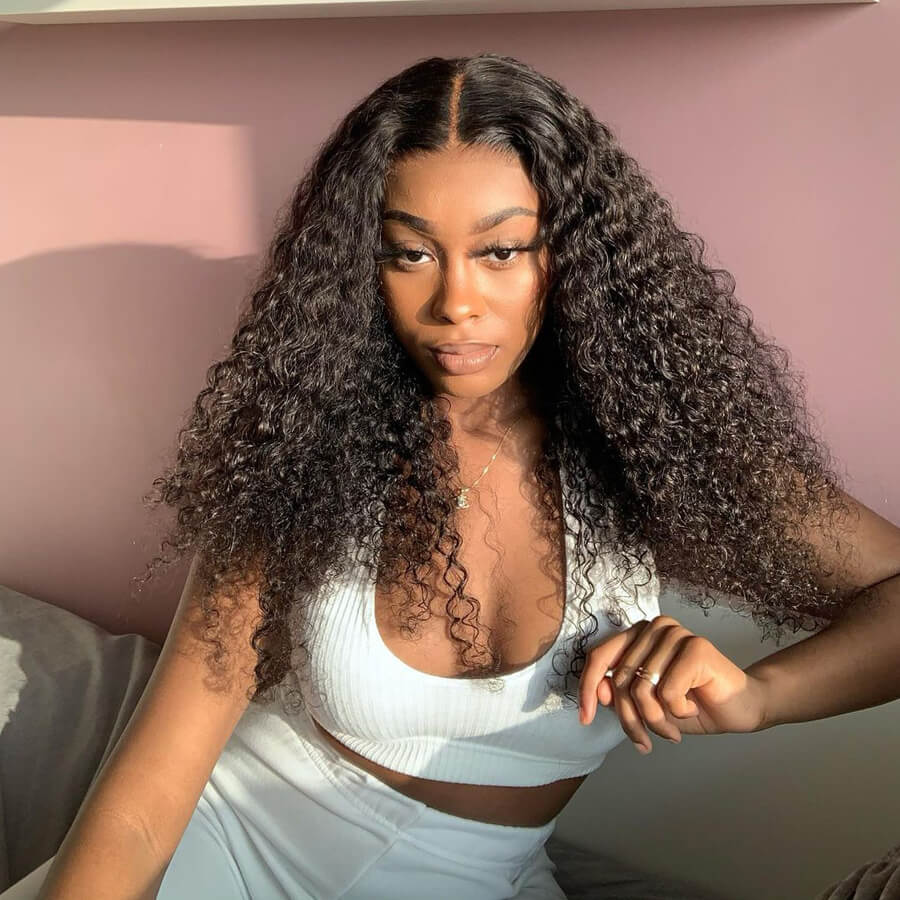 Rose Hair Curly Hair Deep Wave 13x6 Lace Front Wig 100% Human Virgin Hair Wigs