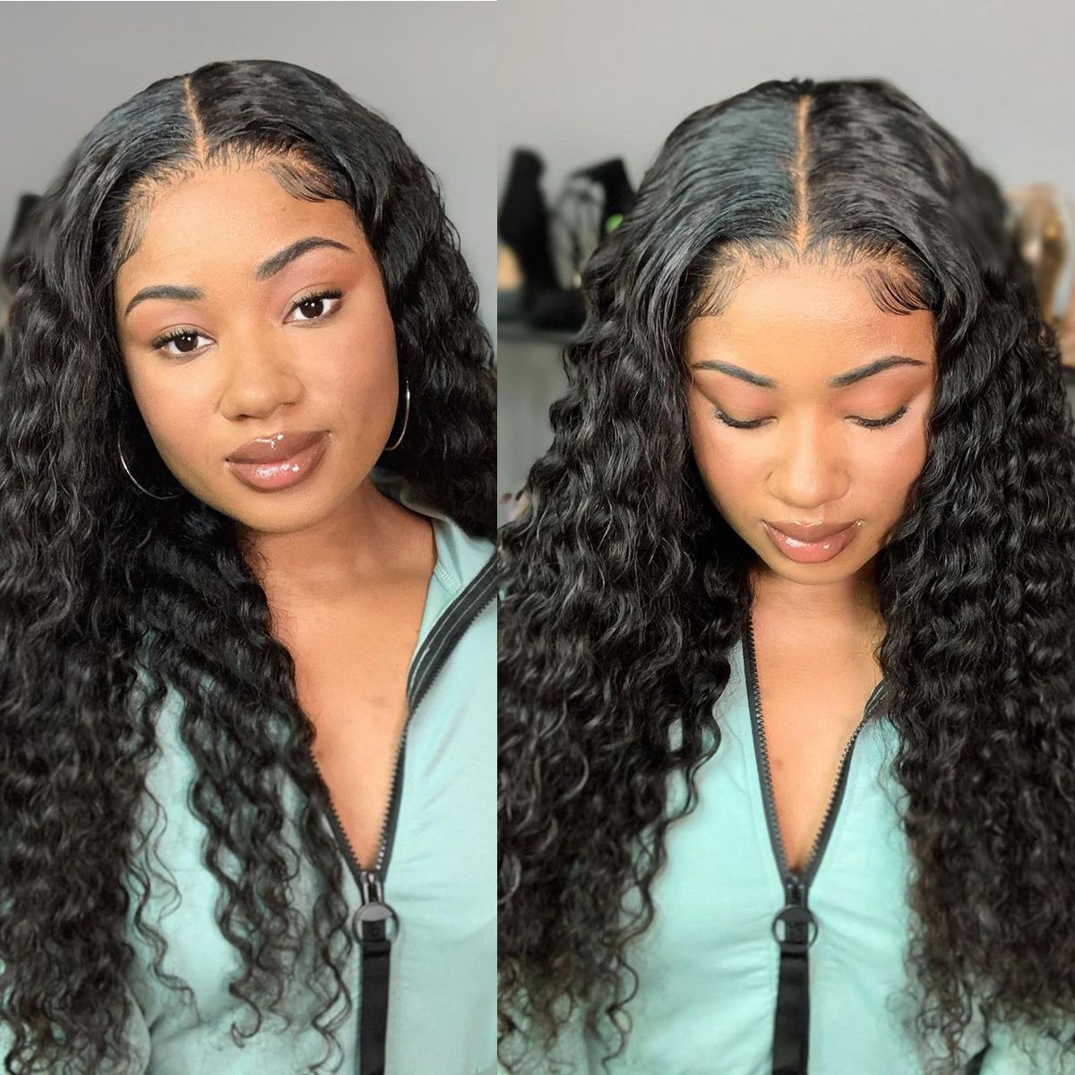 Rose Hair 5*5 HD Lace Closure Wig Loose Wave 100% Human Hair Natural Black For Women