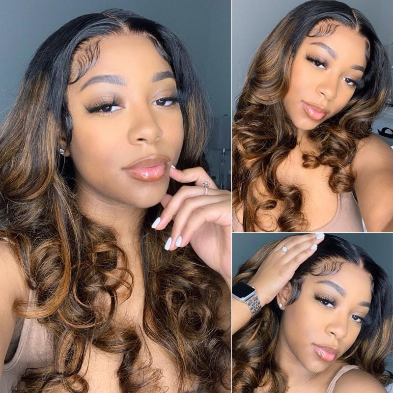 YTber Recommend Body Wave Upart Wigs Mixed Dark Auburn Colored Scalp Protective Human Hair Wigs