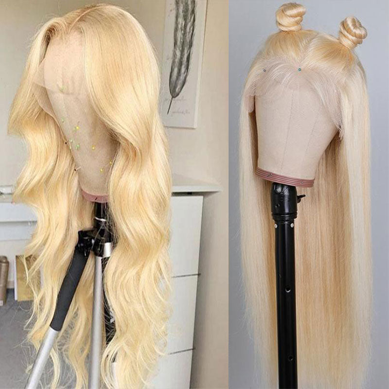 RoseHair 613 Blonde Lace Front Wig T Part Lace Wig Deep Parting Hairline Pre Plucked With Baby Hair Natural T Part 613 Hair Wig - Rose Hair