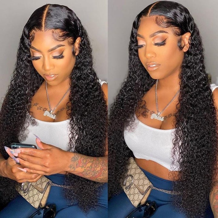 Rose Hair Jerry Curly Brazilian Human Hair Wigs 5*5 Lace Closure Wig