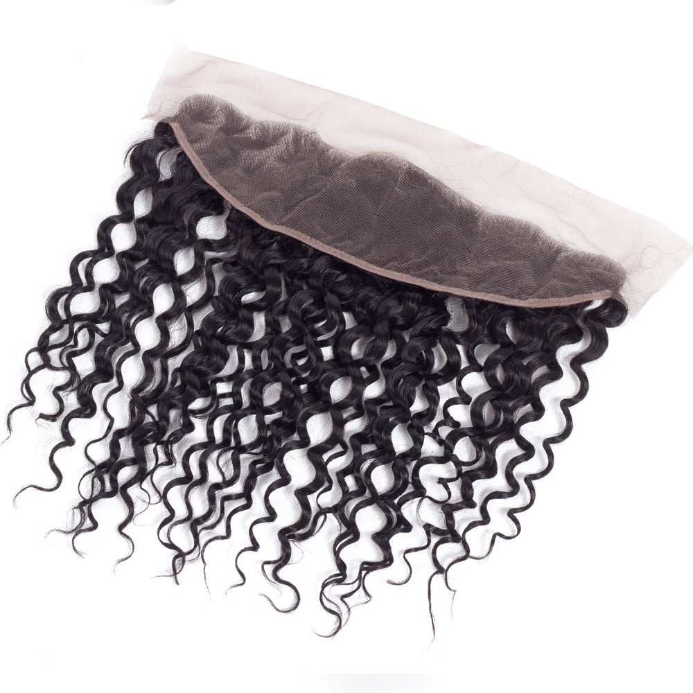 1PCS Brazilian Virgin Water Wave Pre Plucked 13x4 Lace Frontal - Rose Hair