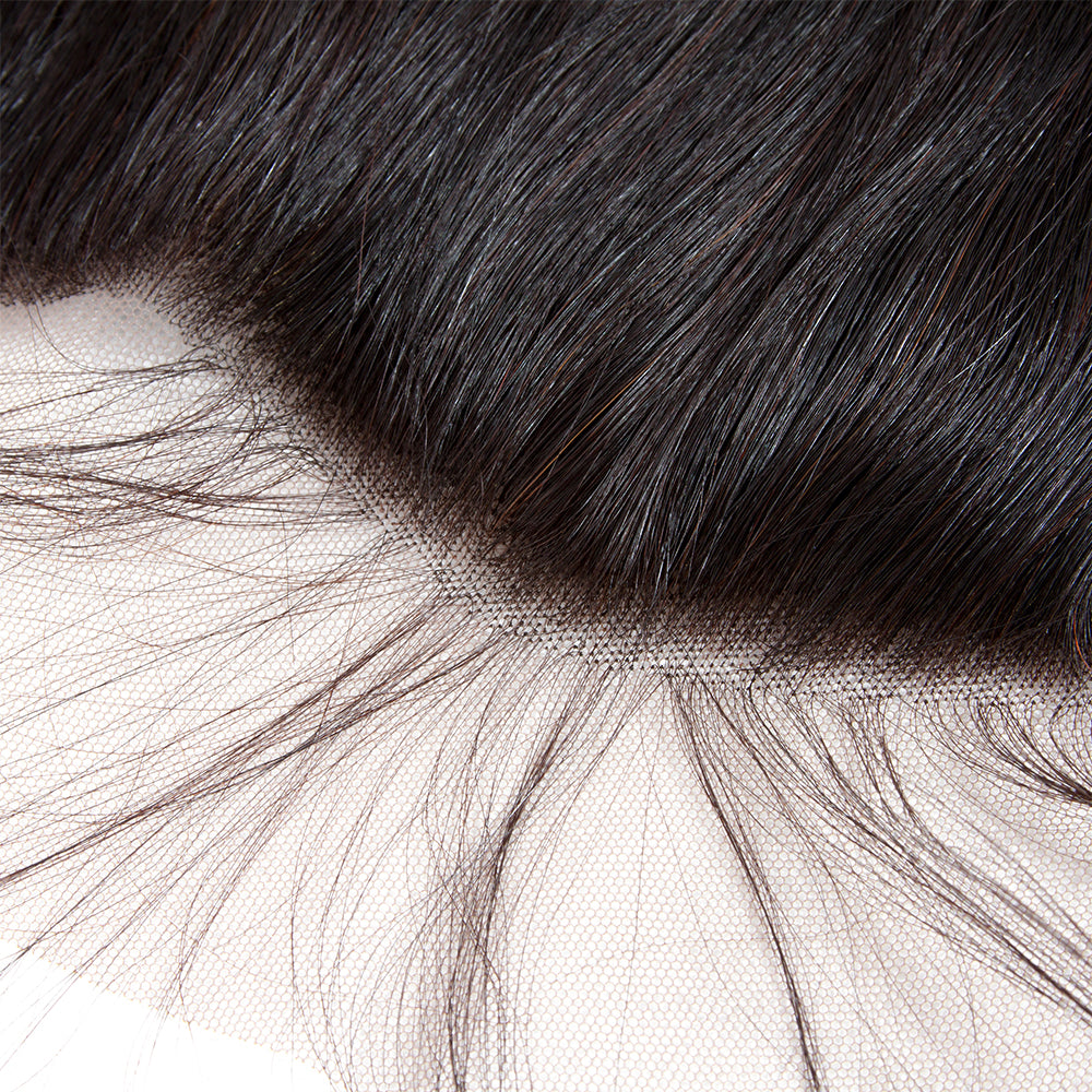 1PCS Brazilian Virgin Straight Pre Plucked 13x4 Lace Frontal - Rose Hair