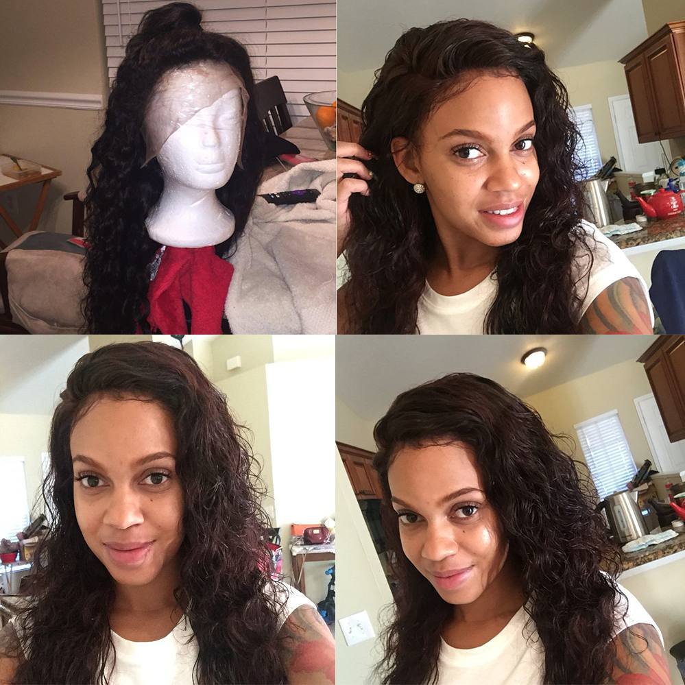 Rose Hair Full Lace Best Brazilian Virgin Human Hair Water Wave Gorgeous Soft Hair Wig - Rose Hair