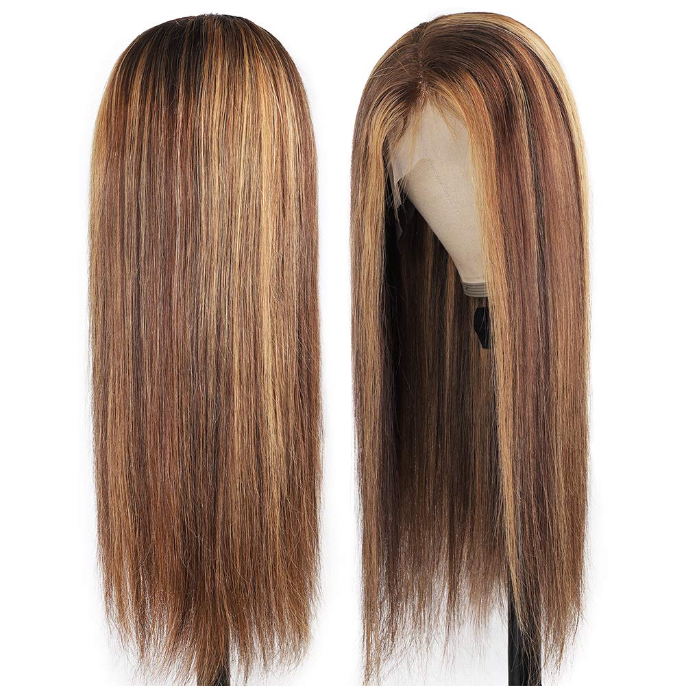 Rose Hair Beyonce Style Honey Piano Highlights T Part Lace Frontal Wig 150%Density - Rose Hair