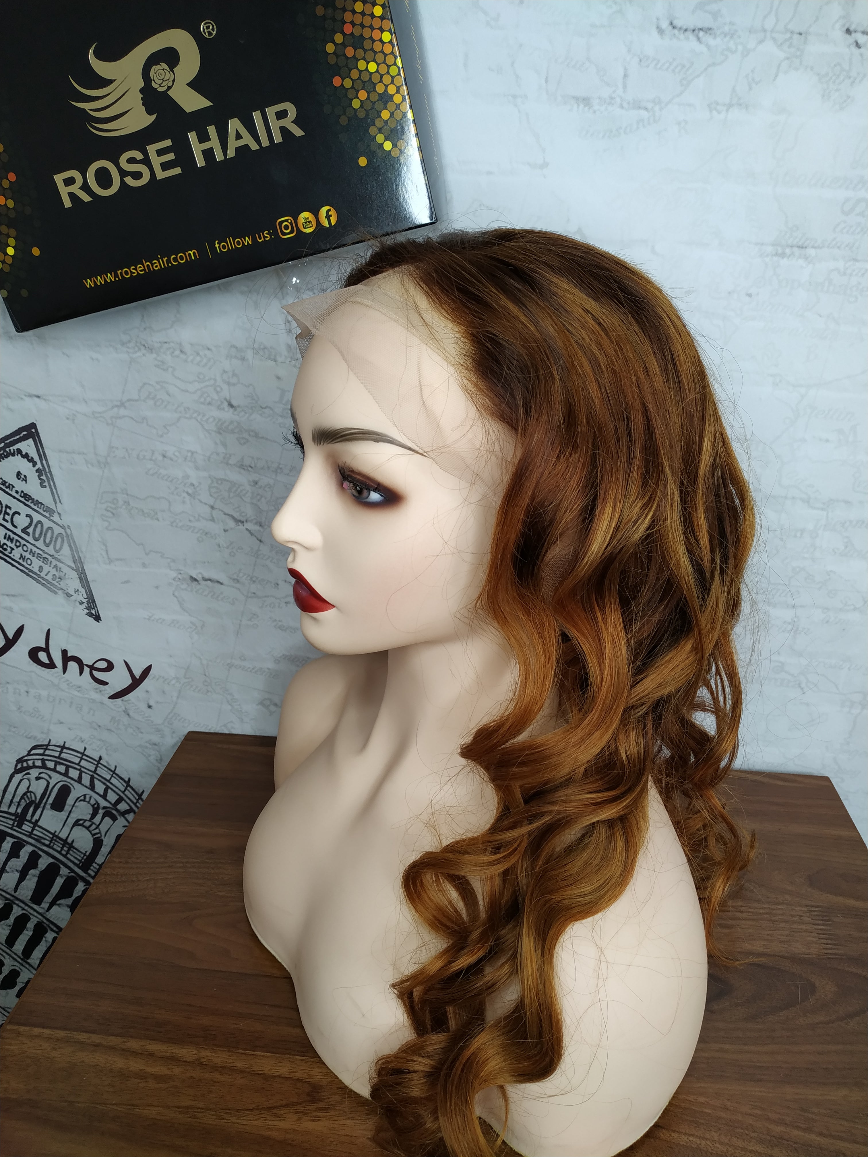 Rose Hair Human Virgin Hair Lace Frontal Wig/Full Lace Wig150% Density The Same As The Hairstyle In The Picture - Rose Hair