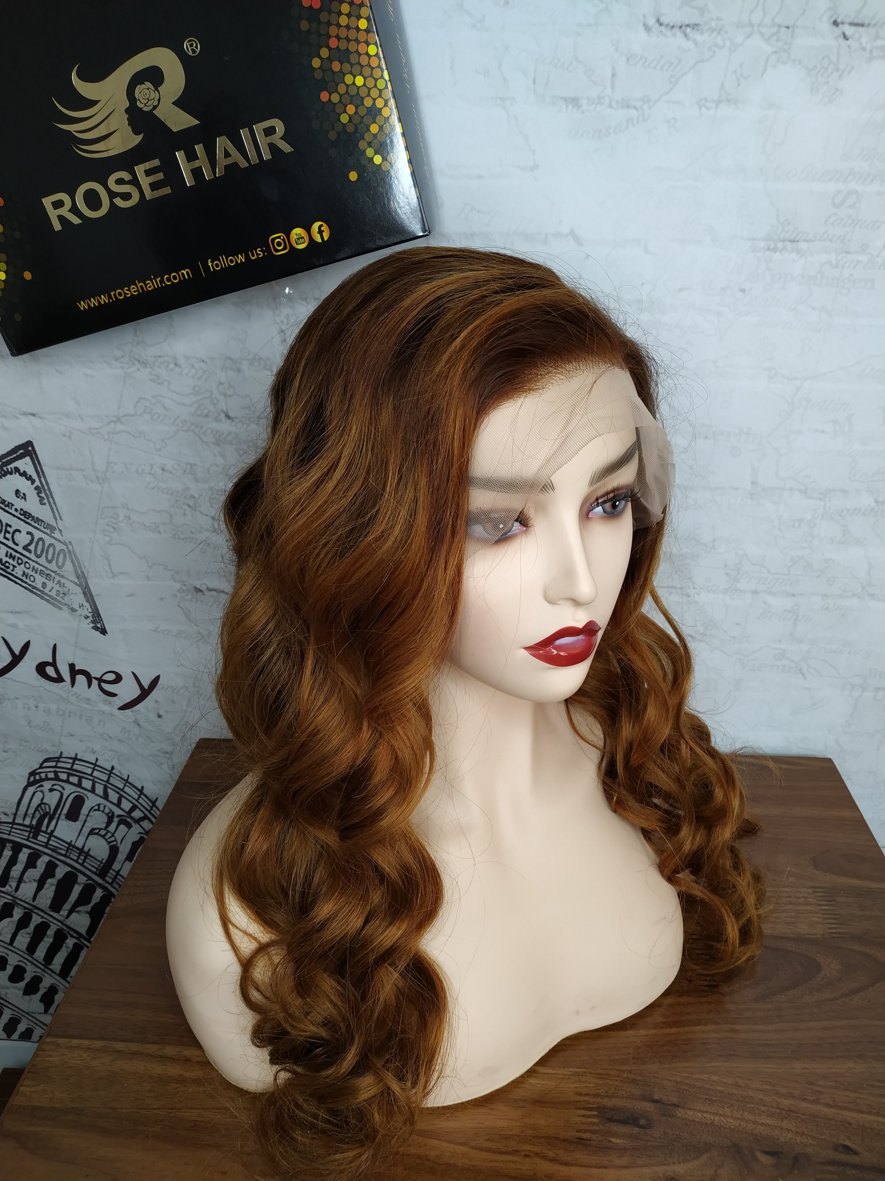 Rose Hair Human Virgin Hair Lace Frontal Wig/Full Lace Wig150% Density The Same As The Hairstyle In The Picture - Rose Hair