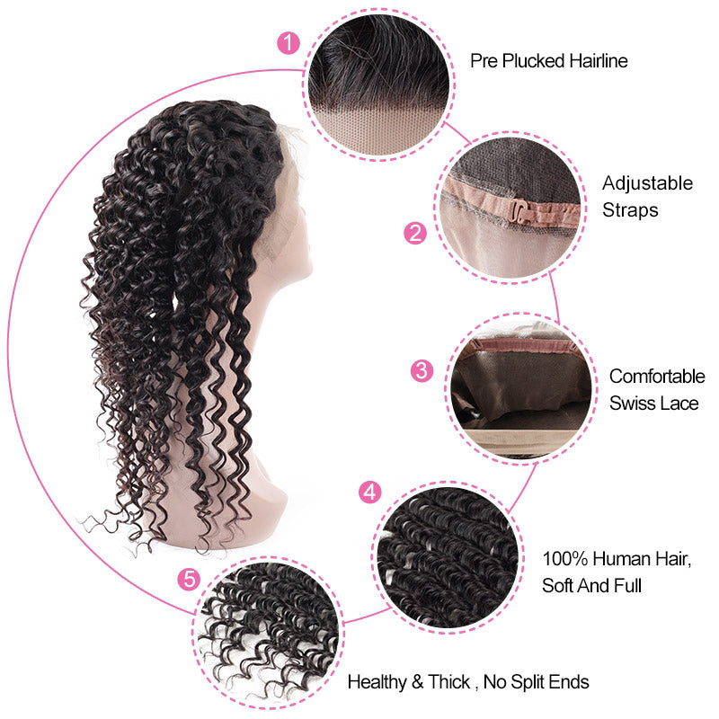 1PCS Brazilian Virgin Light Brown 360 Lace Frontal Pre Plucked All Texture - Rose Hair