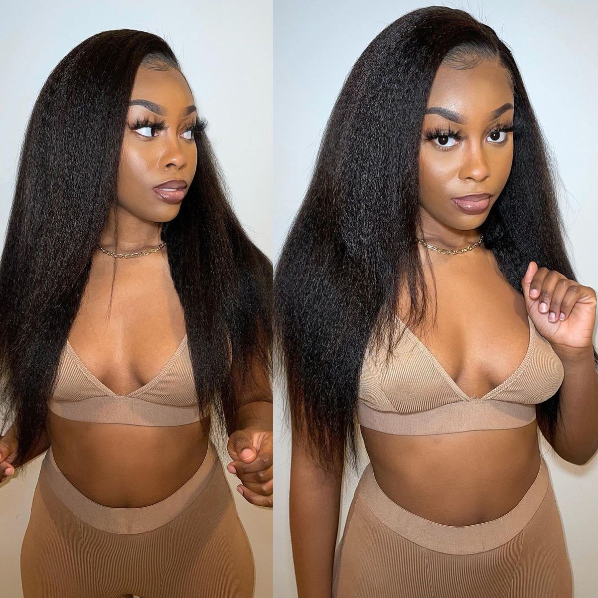 Rose Hair Water Wave/Kinky Curly/Yaki 13x4 HD Swiss Invisible Transparent Lace Frontal Wig