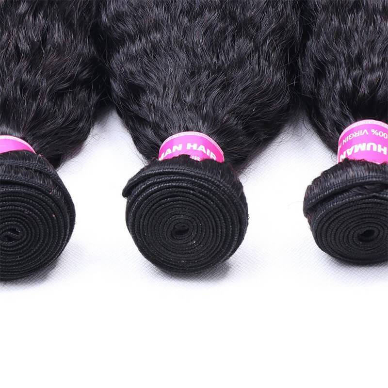 Rose Hair 3 Bundles Kinky Straight Human Hair Weft Deals on Sale 100% Human Bundles