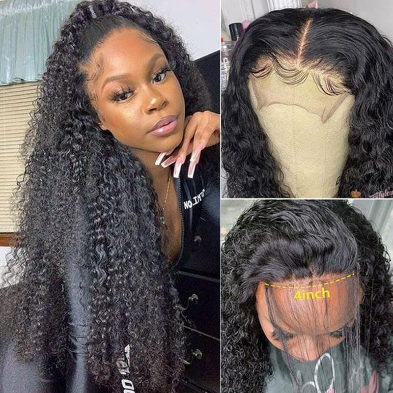 Rose Hair Jerry Curly 4x4 Lace Closure Wigs Remy Human Hair Lace Wigs Youth Series