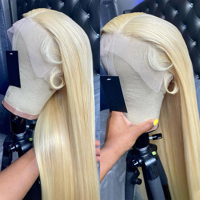 Rose Hair 5x5 HD Lace Closure Wigs 150%/ 180% Density Honey Blond Color 613 Straight Hair