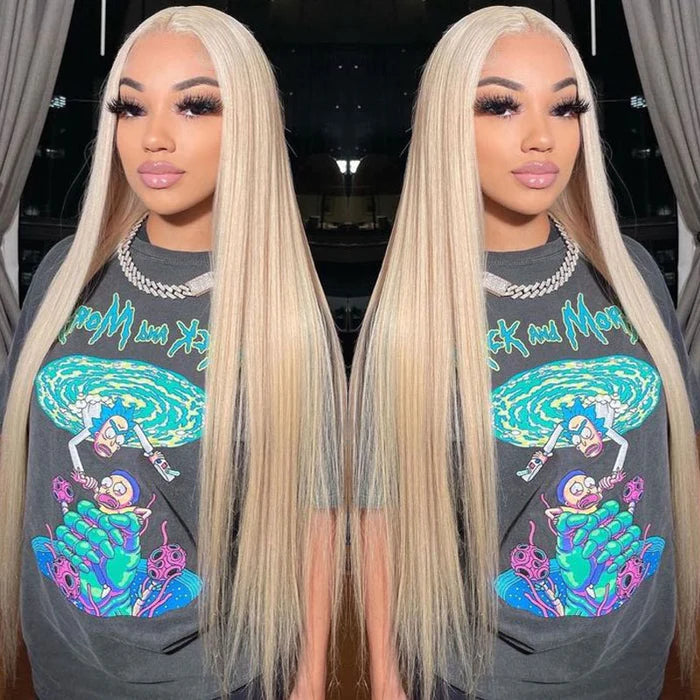 Rose Hair 5x5 HD Lace Closure Wigs 150%/ 180% Density Honey Blond Color 613 Straight Hair