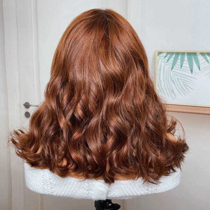 Chocolate Brown Color Lace Front Wig Loose Wave Human Hair Wig Pre Plucked With Baby Hair