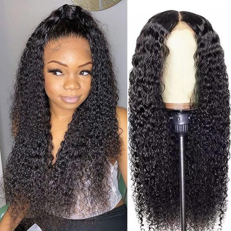 Rose Hair Jerry Curly 4x4 Lace Closure Wigs Remy Human Hair Lace Wigs Youth Series