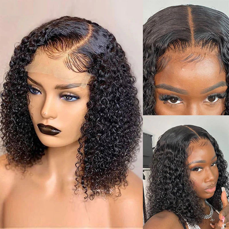 Rose Hair Short Bob 5x5 HD Lace Closure Wig Jerry Curly 150% Density Virgin Human Hair for Women