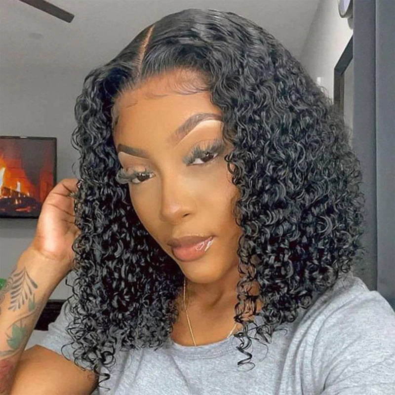 Rose Hair Short Bob 5x5 HD Lace Closure Wig Jerry Curly 150% Density Virgin Human Hair for Women