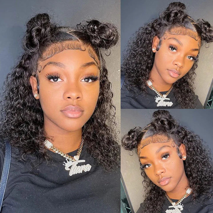 Rose Hair Water Wave 5x5 HD Lace Short Bob Wig 150% Density Virgin Human Hair