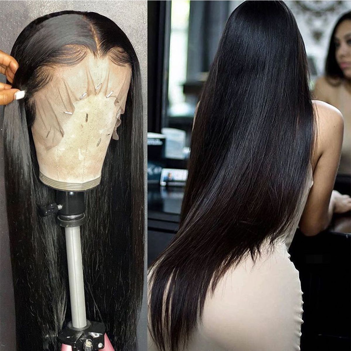 Rose Hair 13x6 HD Lace Frontal Wigs Straight Human Hair Invisible HD Lace Wigs