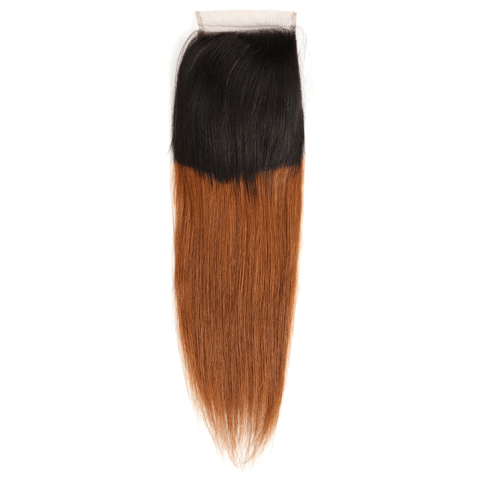 1PCS T1B/4/30 Color Brazilian Virgin 4x4 Lace Closure Free Part - Rose Hair